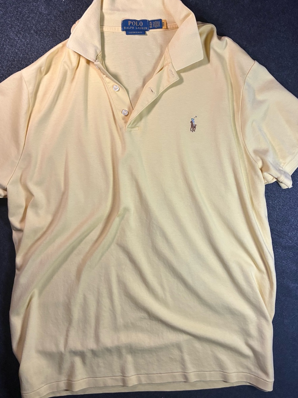 Ralph Lauren Yellow Polo Shirt with Embroidered Pony